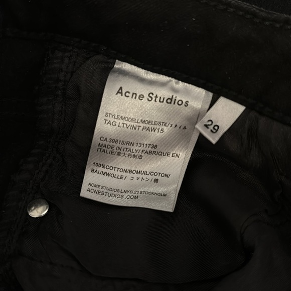 Acne Studios High Waist Ankle Fit Denim Jeans Black - Picture 7 of 7